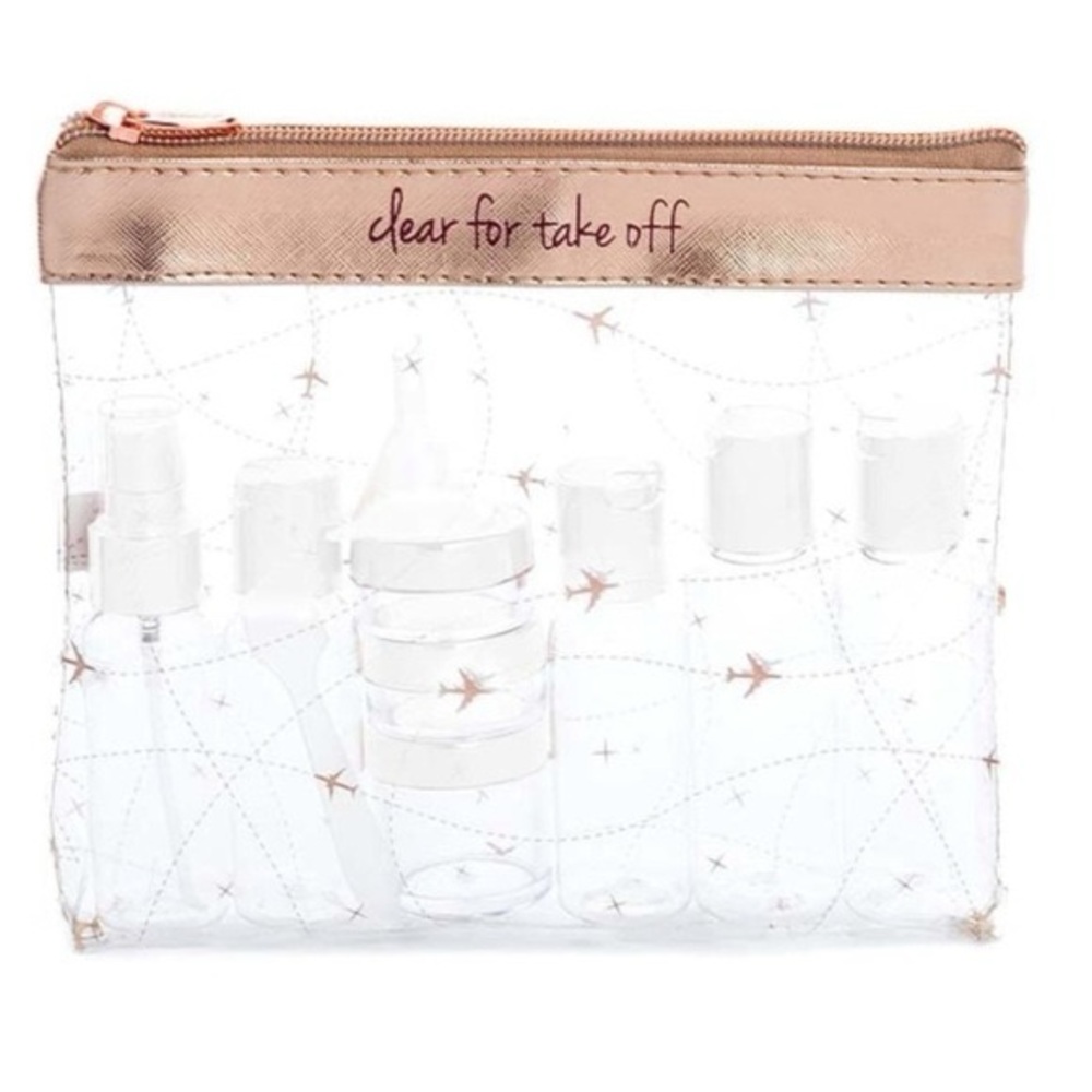 Clear Travel Toiletry Bag with Bottles